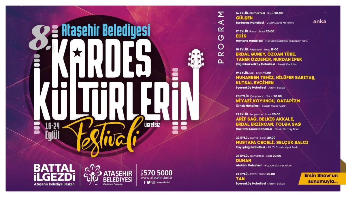 Ataşehir’de ‘Kardeş Kültürlerin Festivali’ 16 Eylül’de başlıyor